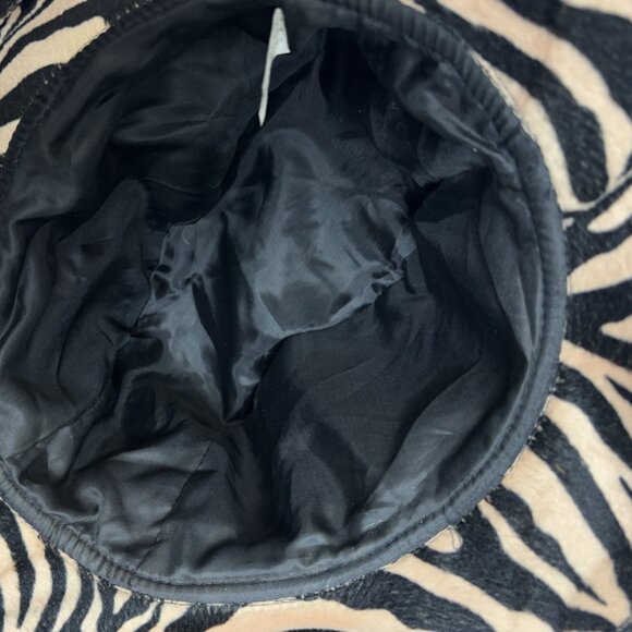Fedora Tan Zebra Velveteen Gangsta -  Big Daddy Hat Vtg Y2K - Picture 7 of 10